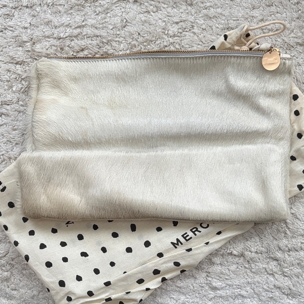 Clare V Fold-over Calf-hair Clutch